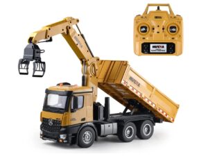 RC LKW / Truck - Lastwagen - RC Kipplader mit Kran 1:14 - 1575- Huina
