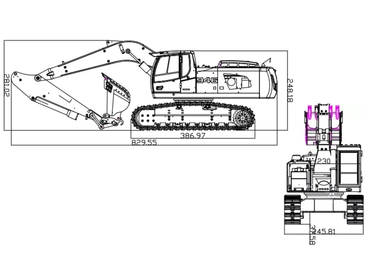 RC Schaufelbagger mit Knickarm Liebherr 946 mit Greifer, RTR 1:14 – Bild 5