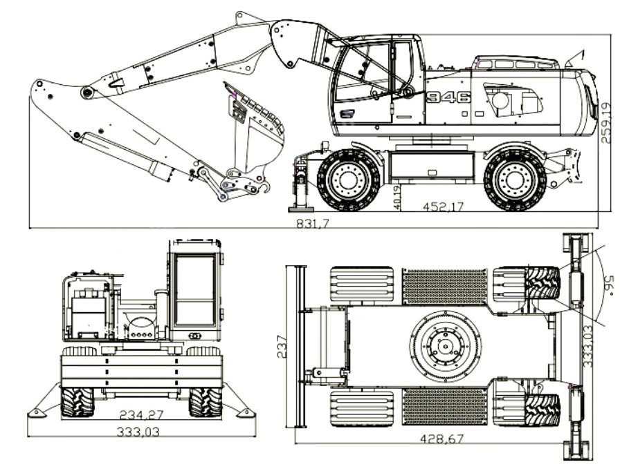 Hydraulischer RC Rad Schaufelbagger Liebherr 946 mit Greifer, RTR-Set, 1:14 – Bild 5