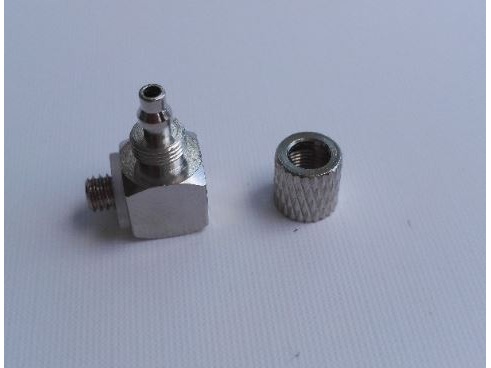 Anschlussnippel 90Grad M4 für Hydraulikschlauch 4x2.5mm – Bild 3