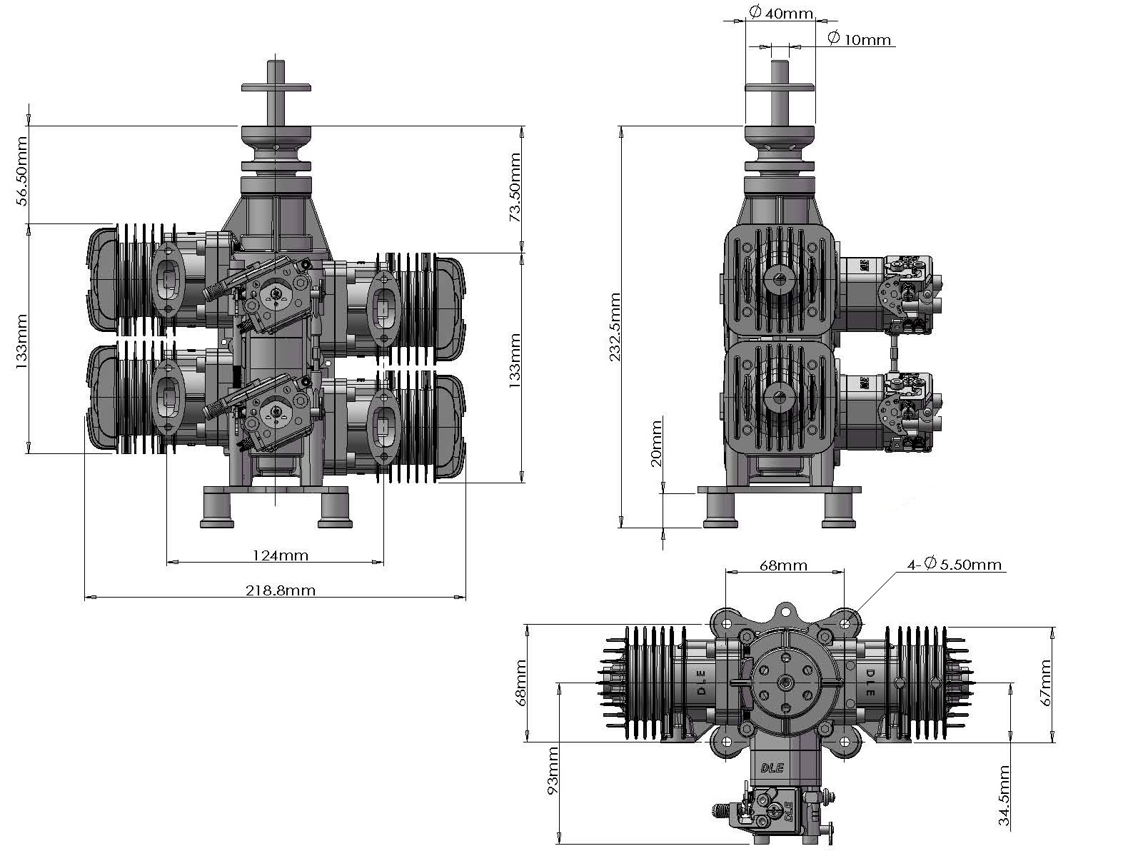 DLE Engines DLE120T4 Benzinmotor 120ccm - Repariert – Bild 4