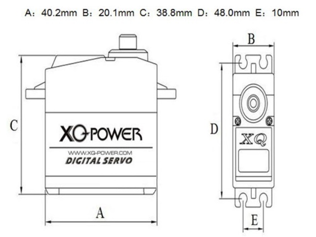 XQ Power Digital Servo MG XQ-S4020D, Alu-Gehäuse, Stellkraft 20kg – Bild 3