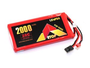Etop LiFePo4 Akku 2S / 6.6V, 2000mAh - 20C, JST und JR Stecker