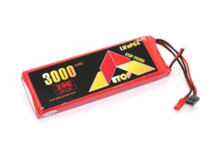 Etop LiFePo4 Akku 2S / 6.6V, 3000mAh - 20C, JST/JR Stecker - 132x43x14mm