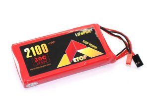 Etop LiFePo4 Akku 3S / 9.9V, 2100mAh - 20C, JST/JR - 109x50x15mm
