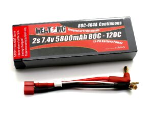 HEAT-RC, LiPo Akku 2S / 7.4V 5800mAh 80C - CAR - T-Plug