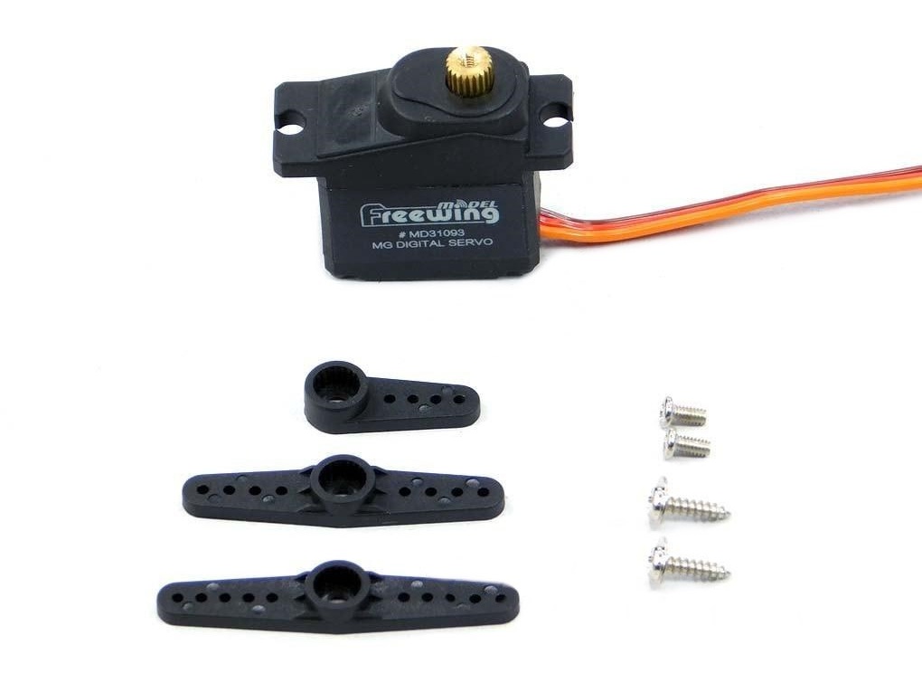 Servo 9 Gramm, reverse, mit Metallgetriebe, digital, 300mm Kabel, Freewing - MD31093R-300 – Bild 2