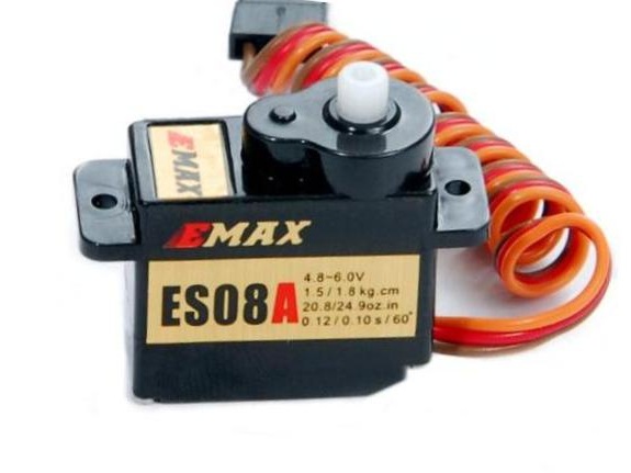 Emax Micro Servo 9gr ES08A II, 23x11.5x24mm, Stellkraft 1.8kg/cm - negativ