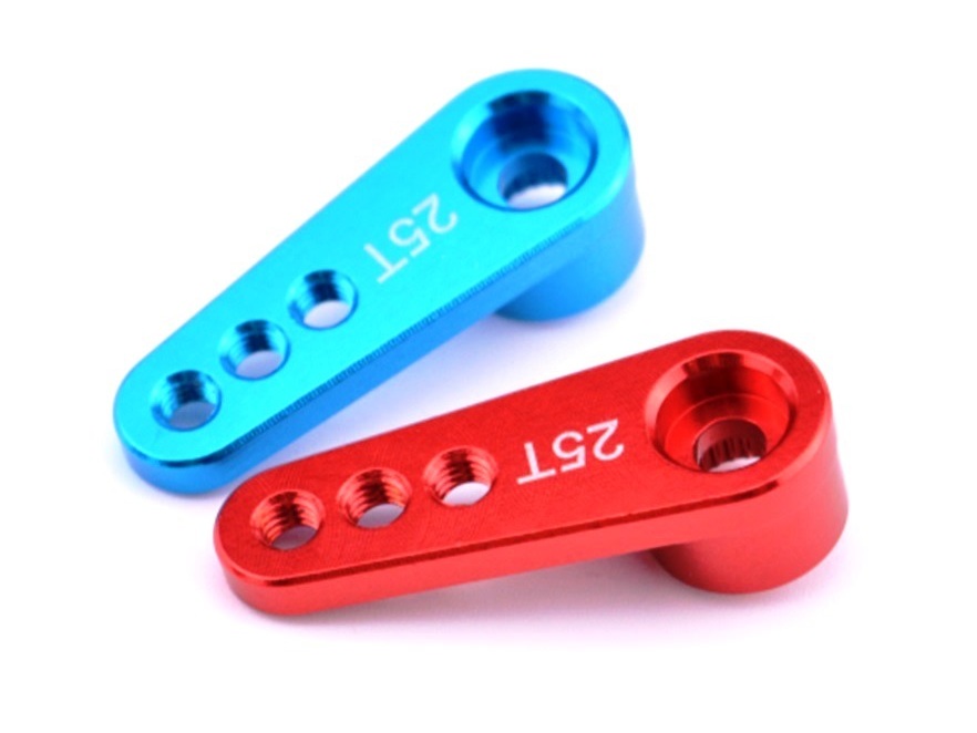 Alu Servoarm Servohebel 20mm, 25T Servos wie Futaba / Savöx - rot