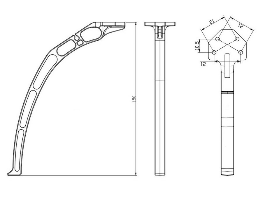 Landegestell 15cm hoch zu div Multicoptern wie DJI F450/F550 usw – Bild 2