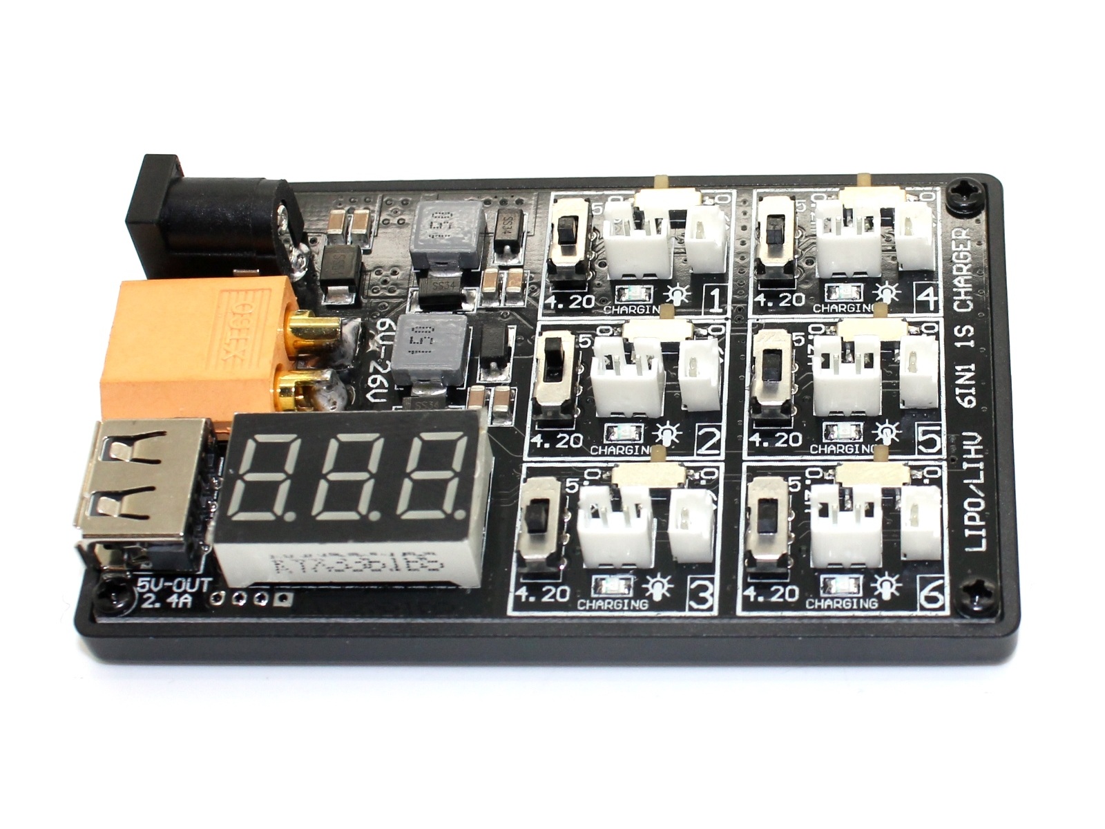 Ladeboard - 6-in-1, 1S Lipo-Ladegerät JST/JST-PH mit 5V USB Ausgang – Bild 3