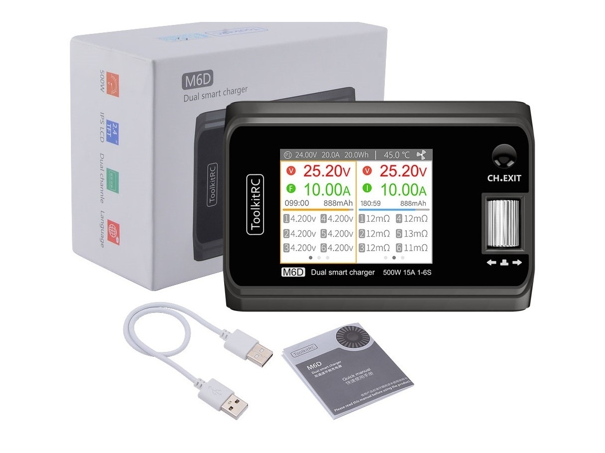 Multi Ladegerät-Diagnosegerät, Wattmeter - M6D Dual Charger 500W