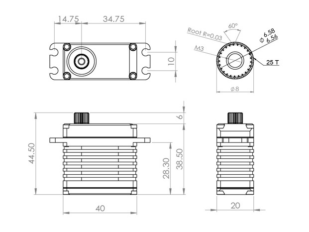 MKS Servo HBL380 - Brushless, 20 mm, 41kg - Standard, HV, MG – Bild 2