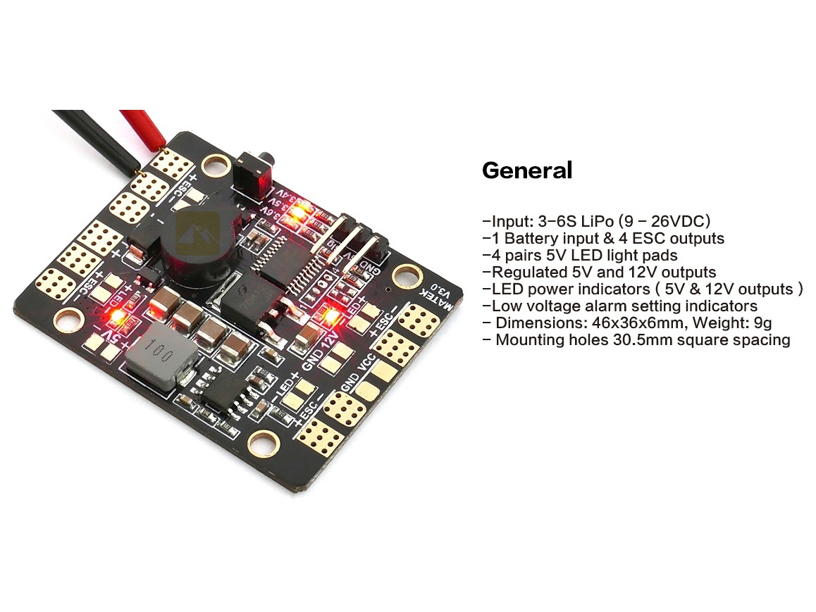 PDB Verteilerplatine V3 - BEC 3A - 5V/12V - 5-in-1 HUB – Bild 2