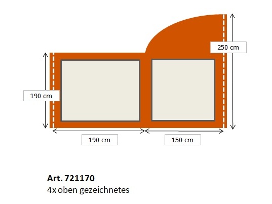 Seitenwand-Set Moskito Antikpav. 3x4m 4-tlg Sand – Bild 2