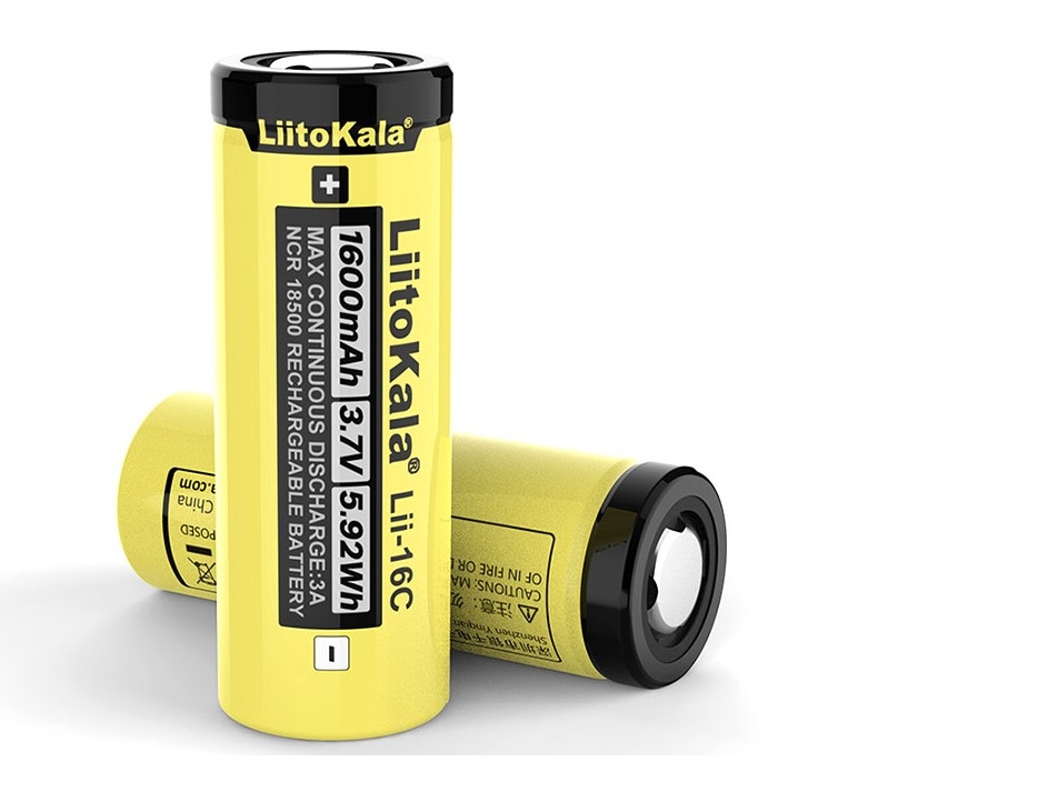 LiitoKala Li-Ion LiIon Akku 3.7V 1600mAh - 18500 - 1 Stück - FrSky Taranis X-Lite