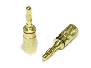 Lautsprecher/LS-Bananenstecker-Paar mit vergoldetem Gehäuse 4mm