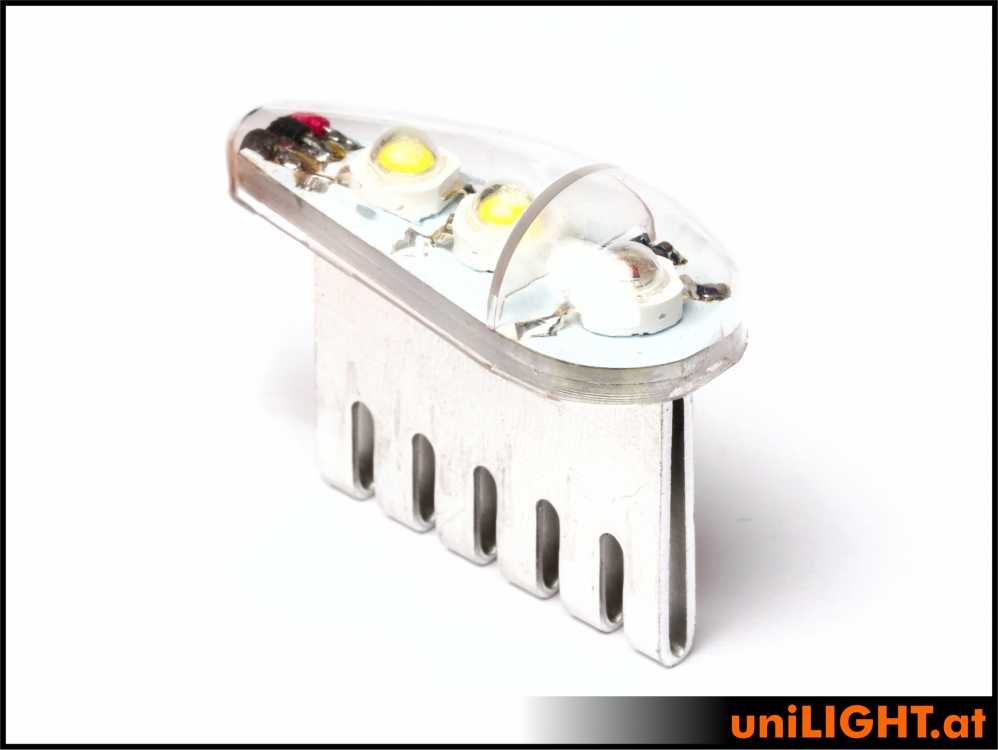 uniLIGHT 18mm DUAL Navigation + Blitzlicht, 16W - rot-weiss