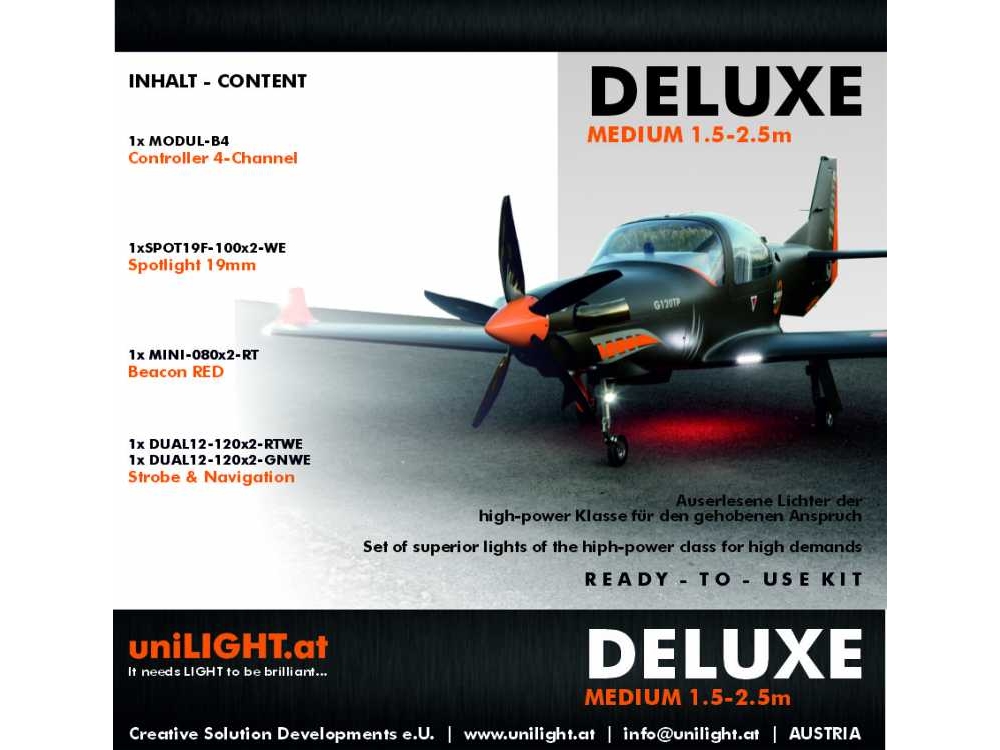 uniLIGHT DELUXE-Medium Beleuchtungsset