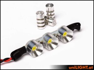 uniLIGHT 12mm Dreifach-Scheinwerfer, 3x2W - warmweiss