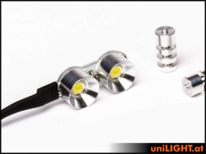 uniLIGHT 12mm Doppel-Scheinwerfer, 2x4W - warmweiss
