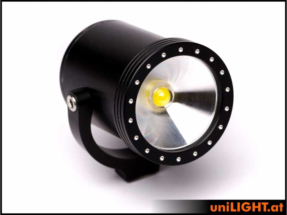 uniLIGHT 31mm Suchscheinwerfer, SCALE, BLACK, 8Wx2, T-FUSE - warmweiss