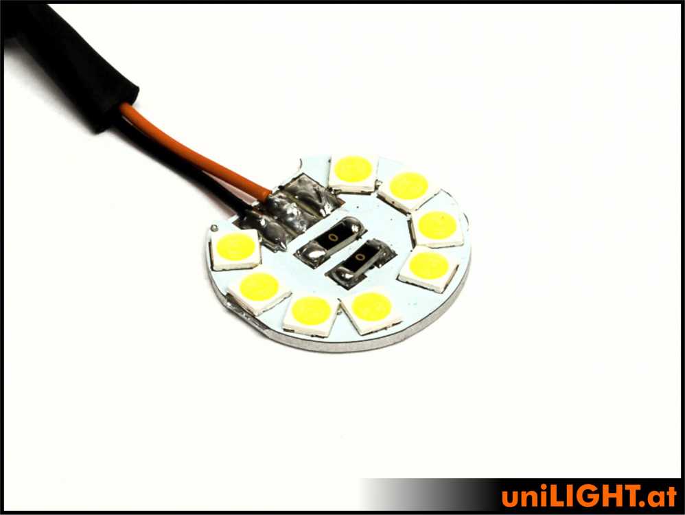 uniLIGHT 19mm Nur Chip Blitzlicht, 14Wx2 - weiss + Wärmeleitkleber