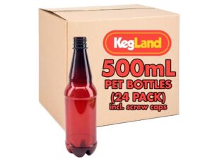 Kegland - PET Flaschen 500ml mit Schraubverschluss, braun 24 Stück