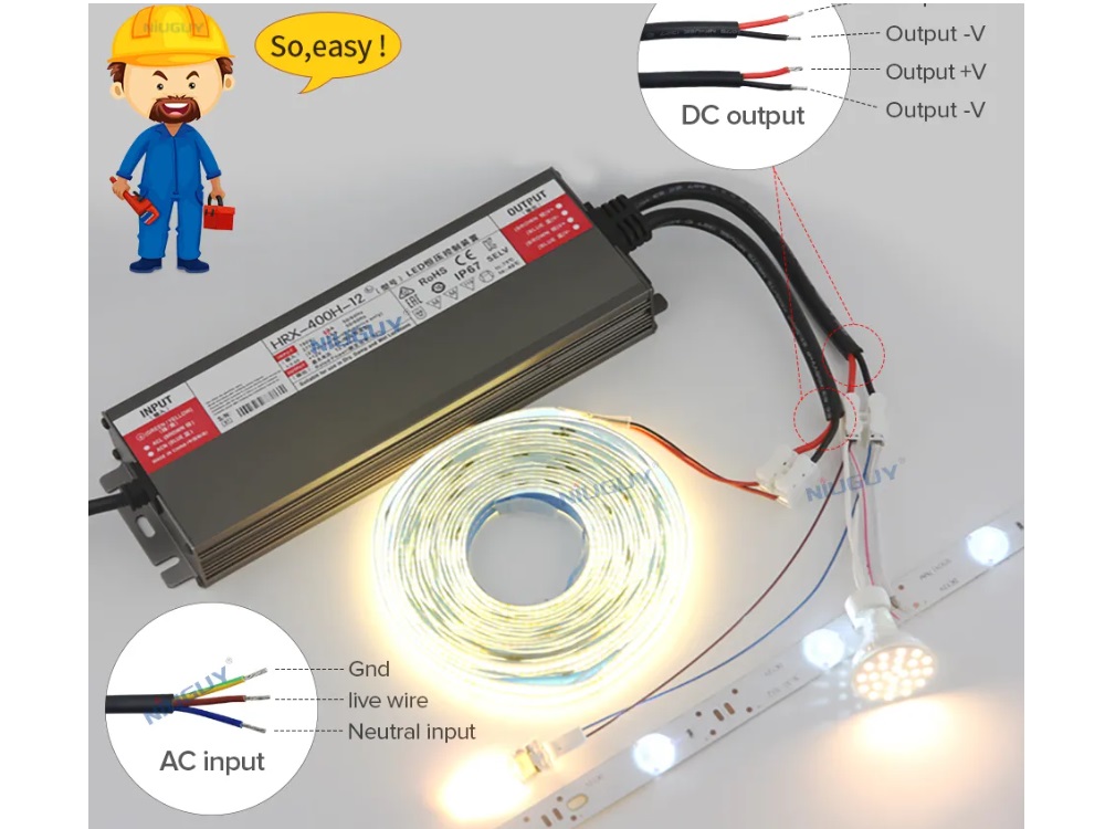 Netzteil 230V AC 24V DC, 12.5A, 300W IP67, für LED-Streifen und andere 24V Verbraucher – Bild 2