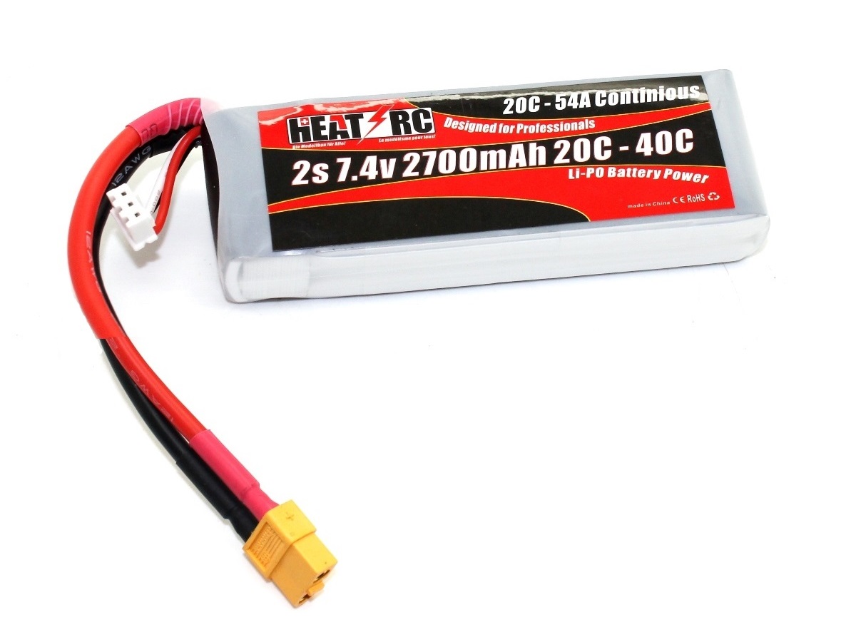 HEAT-RC, LiPo Akku 2S / 7.4V 2700mAh 20C-40C - XT60