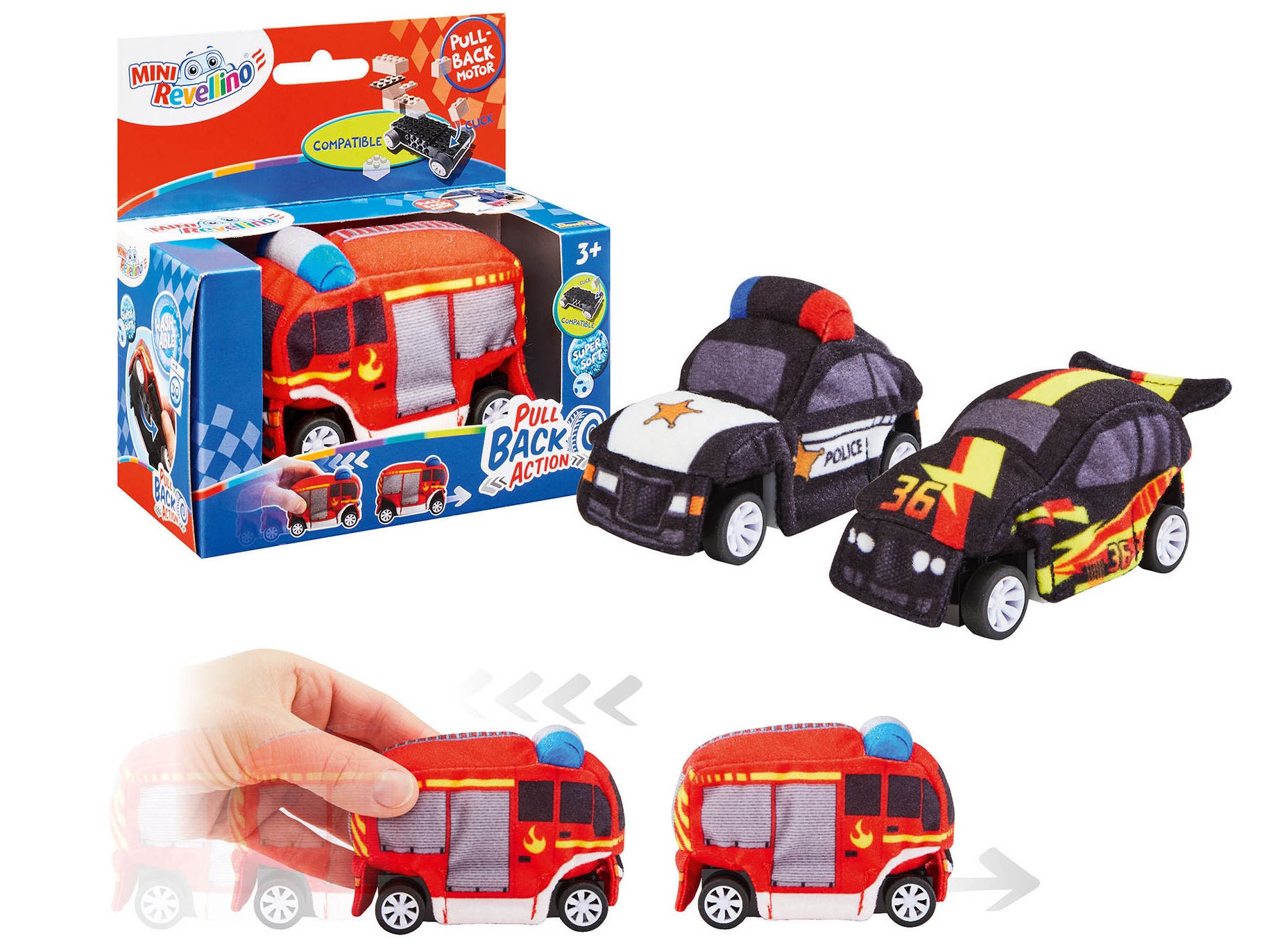 Mini Revellino Police Car - Polizeiauto / Plüschfahrzeug – Bild 4