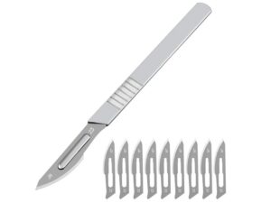 Skalpell - Edelstahl Griff mit 10x Rund Klinge No. 23