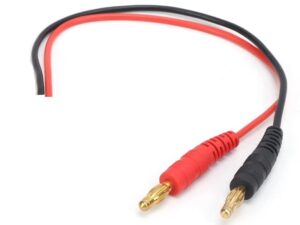 Bananastecker Goldkontakt mit Silikonhülse 4mm, 15cm Kabel - 14AWG