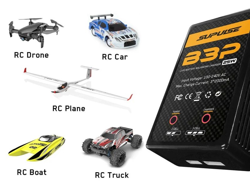 Ladegerät Supulse B3P 25 Watt für 2S - 3S LiPo Akkus 230V - Volantex – Bild 3