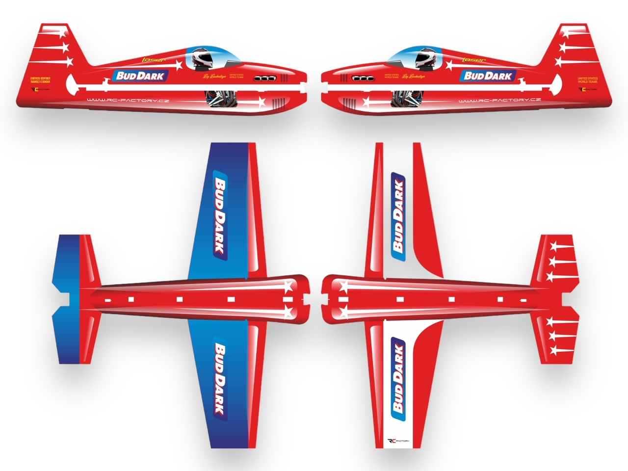Laser XL rot - Spw 1060mm, KIT-Version aus EPP von RC-Factory – Bild 6