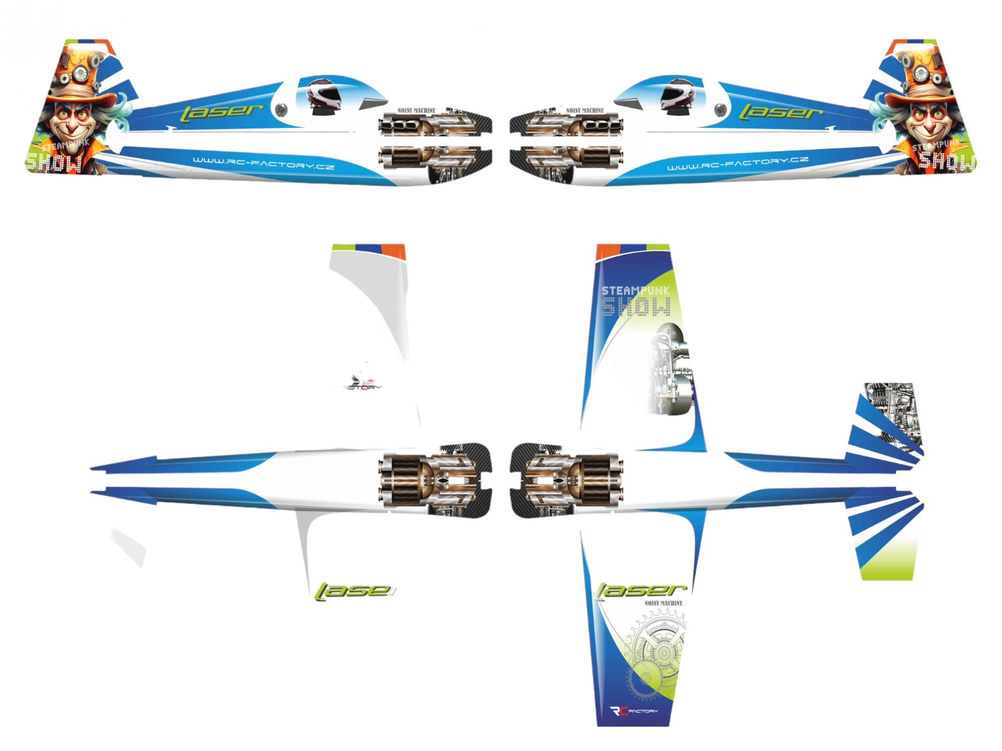Laser XL blau - Spw 1060mm, KIT-Version aus EPP von RC-Factory – Bild 2