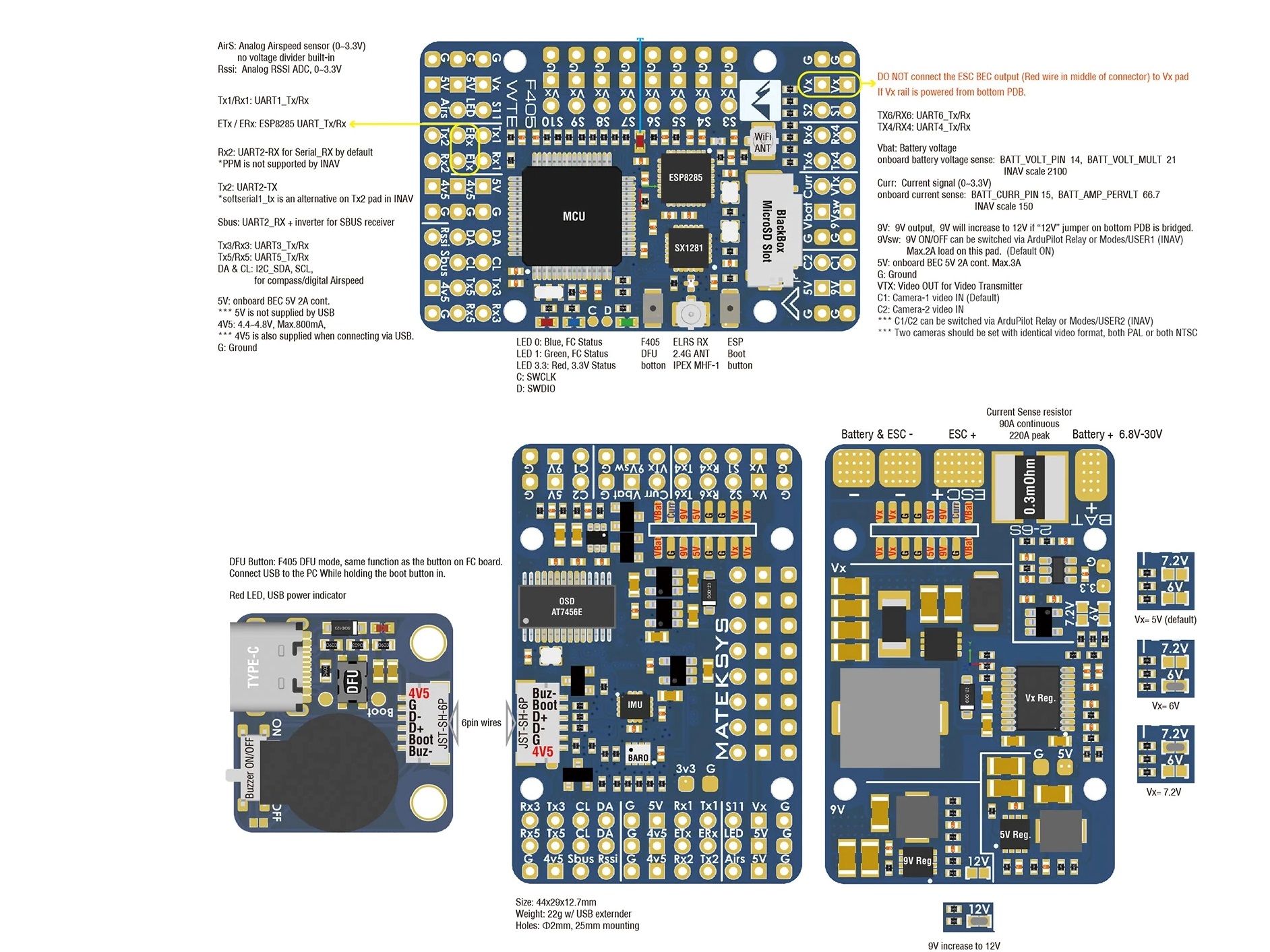 Matek Systems Flight Controller F405-WTE für Flächenflugzeuge – Bild 5