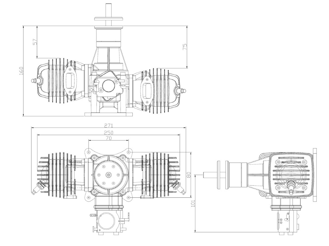 Benzinmotor 120ccm EME120 mit Zündung / Testmotor – Bild 5