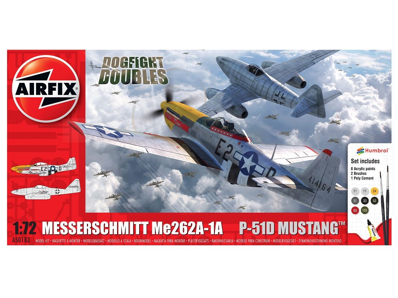 Airfix Bausatz Messerschmitt Me262A-1A und P-51D Mustang - A50183