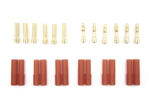 Goldkontaktstecker / Goldstecker und Buchse mit Gehäuse - 4.0mm - 6 Paar