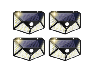 Value Pack 4er Set LED Solar Wandleuchte Wegbeleuchtung mit Bewegungsmelder 100LED