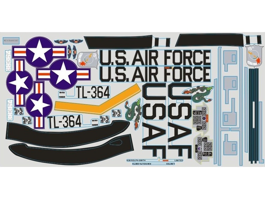 Aufkleber / Sticker zu T-28 Trojan V3, Spw 1420mm, FMS MI302-SIL