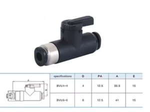 Treibstoffventil Pisco / Abstellhahn 6mm BVU 06-06 (wie Festo)