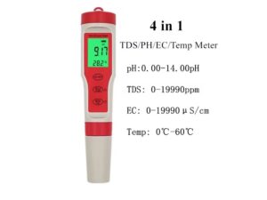 PH Messgerät - digitales 4-in-1 Meter für für PH, EC, TDS, TEMP