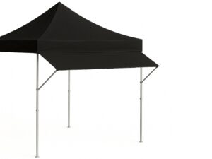 Vordach 3m - Regenschutz & Sonnenschutz HEBU-Tent Faltzelt DELUXE schwarz