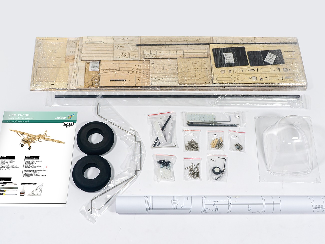 Real-Kit - Piper J3 CUB, Spw 2000mm - KIT-Bausatz aus Balsaholz mit Folie – Bild 3