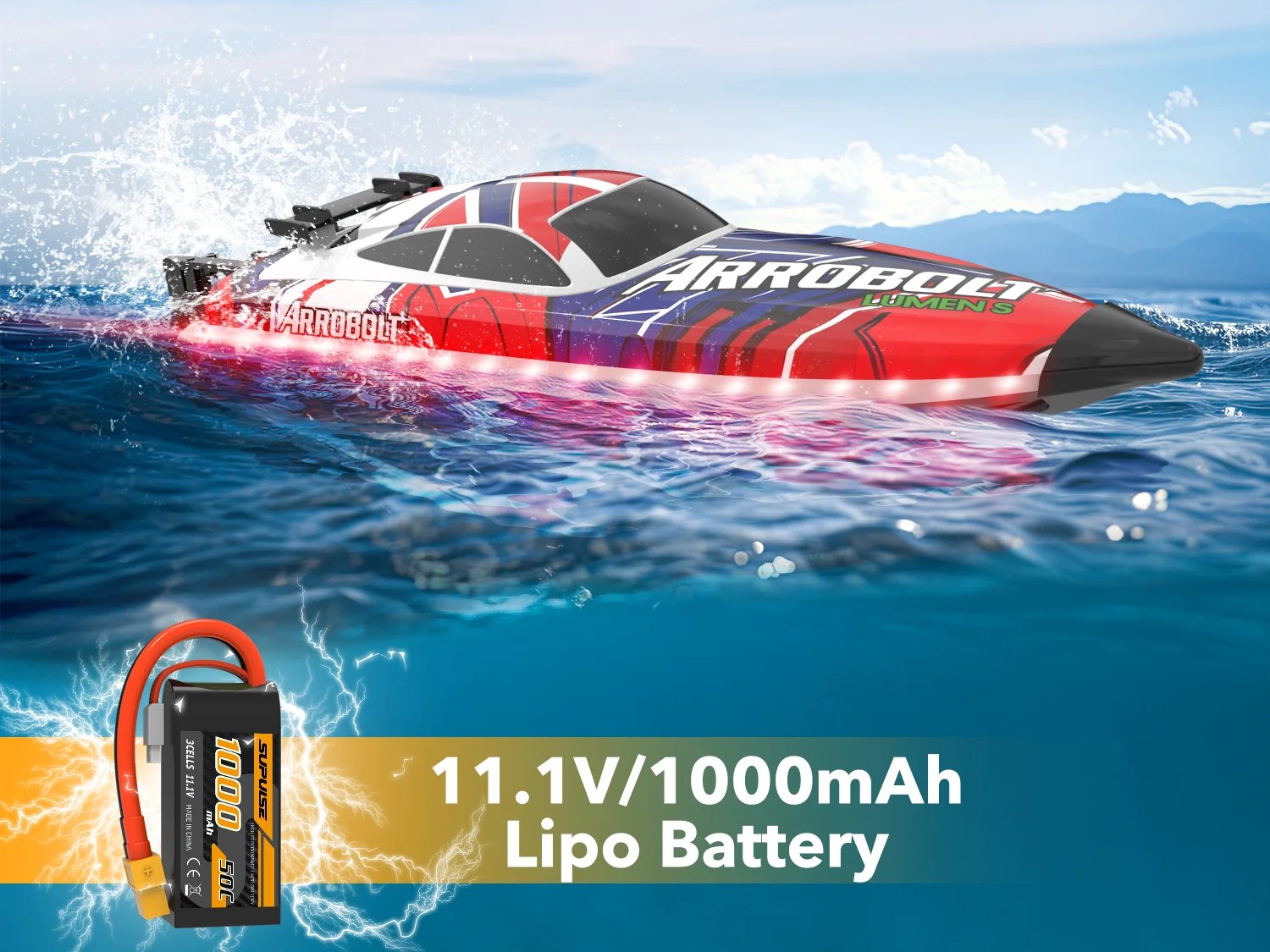 Speed Brushless Rennboot Arrobolt Lumen S - RTR-Set - Volantex – Bild 6