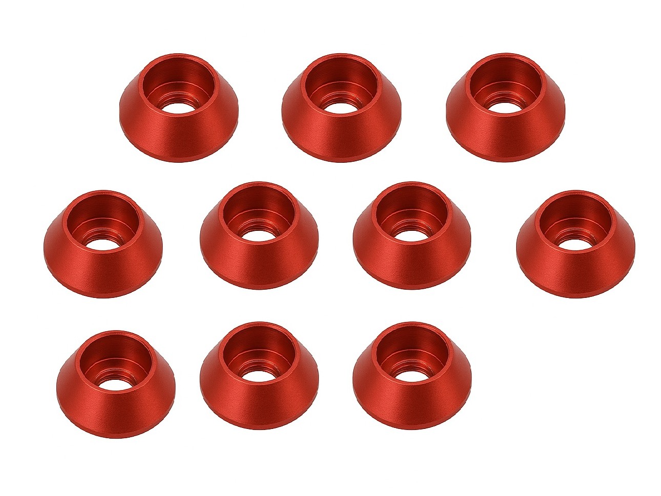 Unterlegscheibe für Flachkopf - M3 - 9.7x3.5mm - rot - 10er-Set