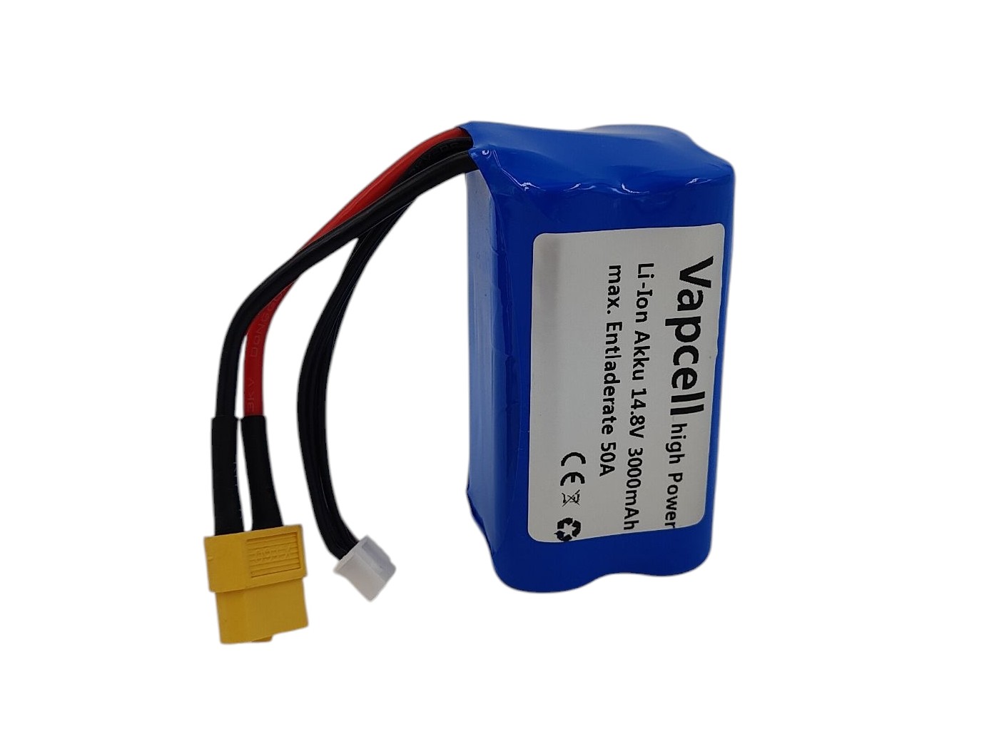 Vapcell Li-Ion Akku 18650 - 4S / 14.8V, 3000mAh - XT60
