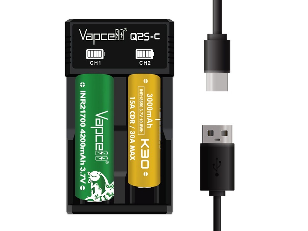 Vapcell Type-C Smart Ladegerät Q2S-C - Li-Ion – Bild 2